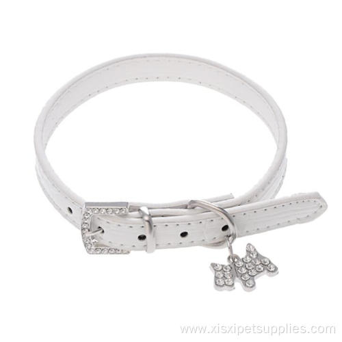 High Quality Bling Designers Rhinestone Pu Dog Collar